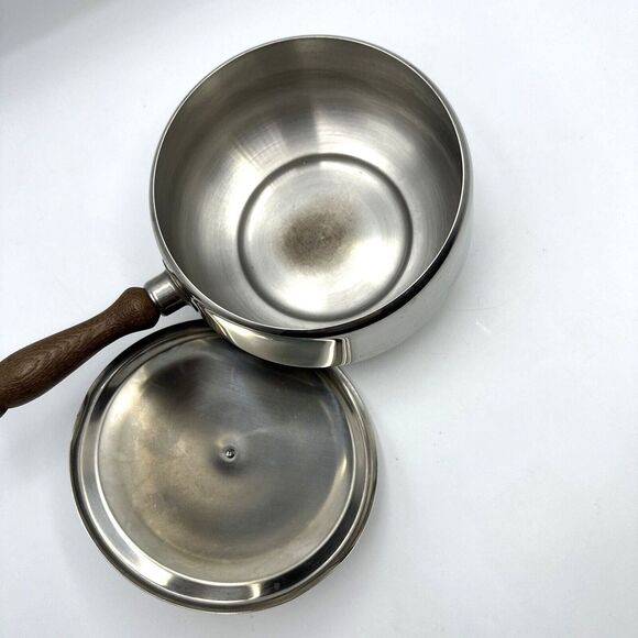Vintage Stainless Steel Sauce pot With Wooden Handle made in Japan - Picture 4 of 10
